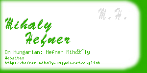 mihaly hefner business card